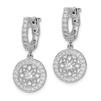 FJC Finejewelers 925 Sterling Silver Rhodium Plated CZ Hinged Hoop Dangle Earrings 27 mm x 12 mm