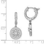 FJC Finejewelers 925 Sterling Silver Rhodium Plated CZ Hinged Hoop Dangle Earrings 27 mm x 12 mm