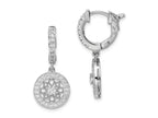 FJC Finejewelers 925 Sterling Silver Rhodium Plated CZ Hinged Hoop Dangle Earrings 27 mm x 12 mm
