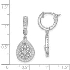 FJC Finejewelers 925 Sterling Silver Rhodium Plated CZ Hinged Hoop Dangle Earrings 30 mm x 12 mm