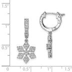 FJC Finejewelers 925 Sterling Silver CZ Hinged Hoop Dangle Snowflake Earrings 29 mm x 12 mm