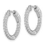 FJC Finejewelers 925 Sterling Silver Rhodium Plated CZ In and Out Hoop Earrings 19 x 20 mm