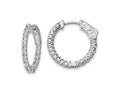 FJC Finejewelers 925 Sterling Silver Rhodium Plated CZ In and Out Hoop Earrings 19 x 20 mm