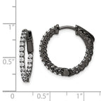 FJC Finejewelers 925 Sterling Silver Black Rhodium Plated CZ In and Out Hoop Earrings 19 x 20 mm