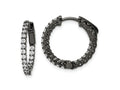 FJC Finejewelers 925 Sterling Silver Black Rhodium Plated CZ In and Out Hoop Earrings 19 x 20 mm