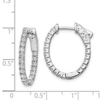 FJC Finejewelers 925 Sterling Silver Rhodium Plated CZ In and Out Oval Hoop Earrings 23 x 18 mm