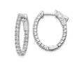 FJC Finejewelers 925 Sterling Silver Rhodium Plated CZ In and Out Oval Hoop Earrings 23 x 18 mm