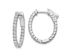 FJC Finejewelers 925 Sterling Silver Rhodium Plated CZ In and Out Oval Hoop Earrings 23 x 18 mm