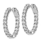 FJC Finejewelers 925 Sterling Silver Rhodium Plated CZ In and Out Oval Hoop Earrings 27 x 23 mm