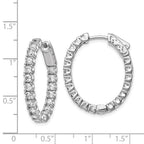FJC Finejewelers 925 Sterling Silver Rhodium Plated CZ Oval In and Out Hoop Earrings 27 x 22 mm