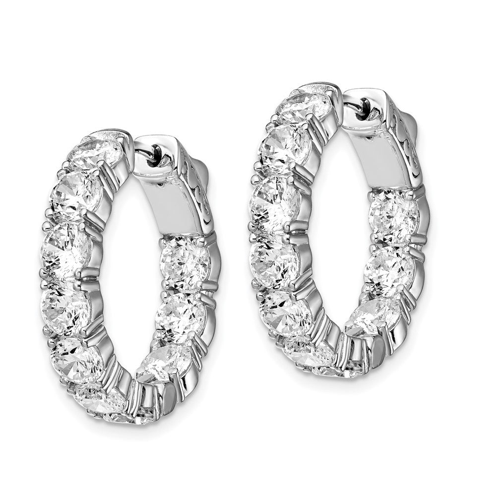 FJC Finejewelers 925 Sterling Silver CZ In and Out Round Hinged Hoop Earrings 22 x 22 mm