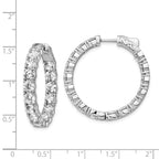 FJC Finejewelers 925 Sterling Silver Rhodium Plated CZ In and Out Round Hoop Earrings 31 x 30 mm