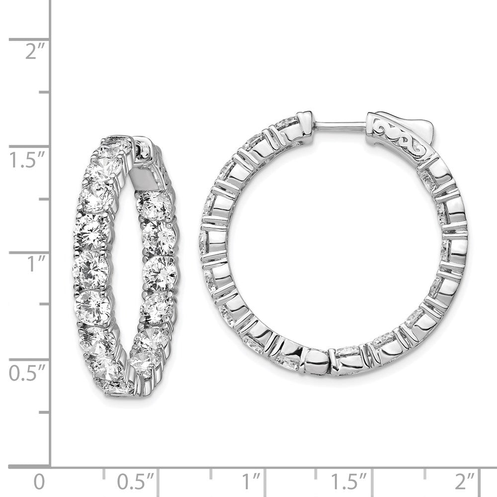 FJC Finejewelers 925 Sterling Silver Rhodium Plated CZ In and Out Round Hoop Earrings 31 x 30 mm