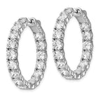FJC Finejewelers 925 Sterling Silver Rhodium Plated CZ In and Out Round Hoop Earrings 31 x 30 mm