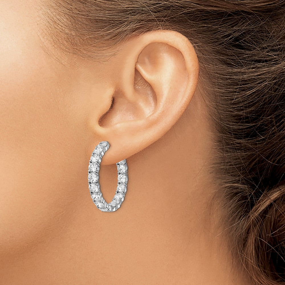FJC Finejewelers 925 Sterling Silver Rhodium Plated CZ In and Out Round Hoop Earrings 31 x 30 mm