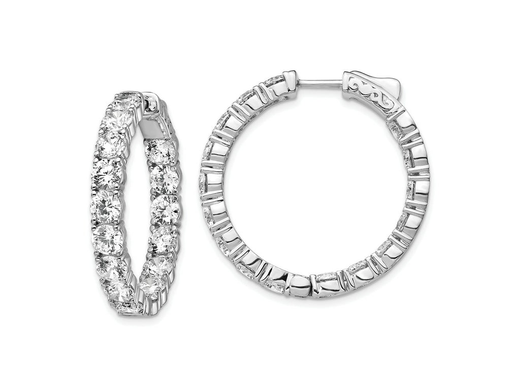 FJC Finejewelers 925 Sterling Silver Rhodium Plated CZ In and Out Round Hoop Earrings 31 x 30 mm