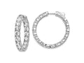 FJC Finejewelers 925 Sterling Silver Rhodium Plated CZ In and Out Round Hoop Earrings 31 x 30 mm