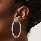 FJC Finejewelers 925 Sterling Silver Rhodium Plated CZ In and Out Hoop Earrings 45 x 44 mm