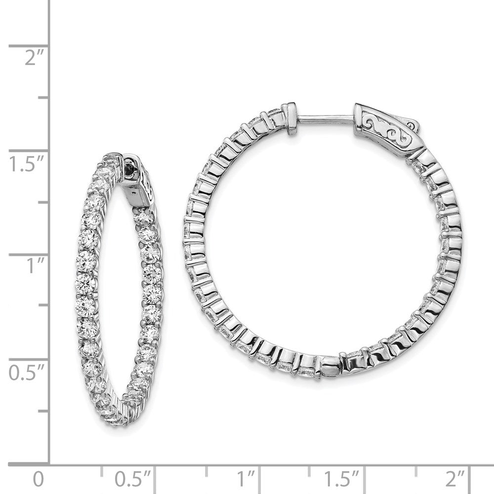 FJC Finejewelers 925 Sterling Silver Rhodium Plated CZ In and Out Round Hoop Earrings 32 x 32 mm