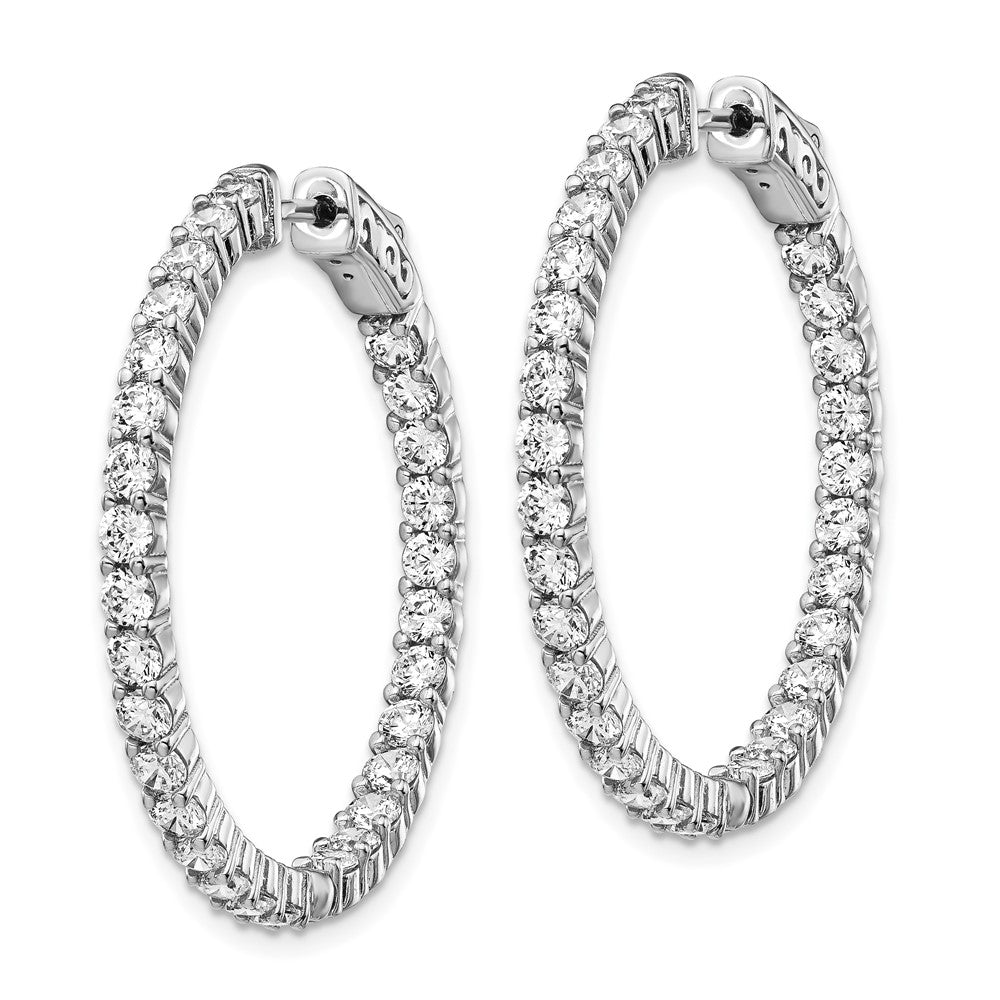 FJC Finejewelers 925 Sterling Silver Rhodium Plated CZ In and Out Round Hoop Earrings 32 x 32 mm