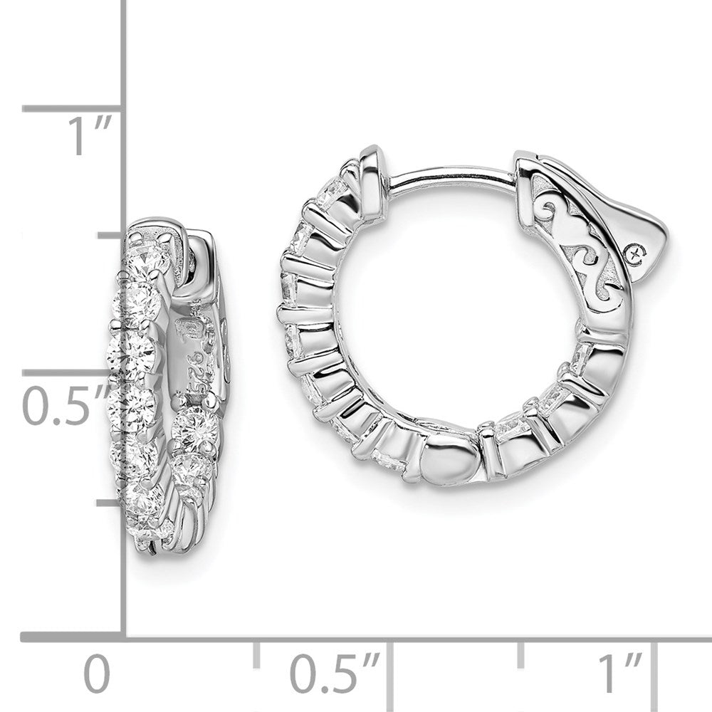 FJC Finejewelers 925 Sterling Silver Rhodium Plated CZ In and Out Hoop Earrings 16 x 16 mm