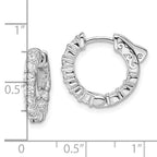 FJC Finejewelers 925 Sterling Silver Rhodium Plated CZ In and Out Hoop Earrings 16 x 16 mm