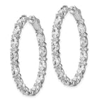 FJC Finejewelers 925 Sterling Silver Rhodium Plated Fancy CZ In and Out Oval Hoop Earrings 38 x 30 mm