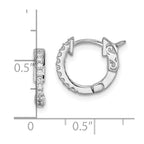 FJC Finejewelers 925 Sterling Silver Rhodium Plated CZ Hoop Earrings 12 x 2 mm