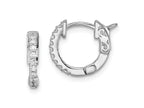 FJC Finejewelers 925 Sterling Silver Rhodium Plated CZ Hoop Earrings 12 x 2 mm