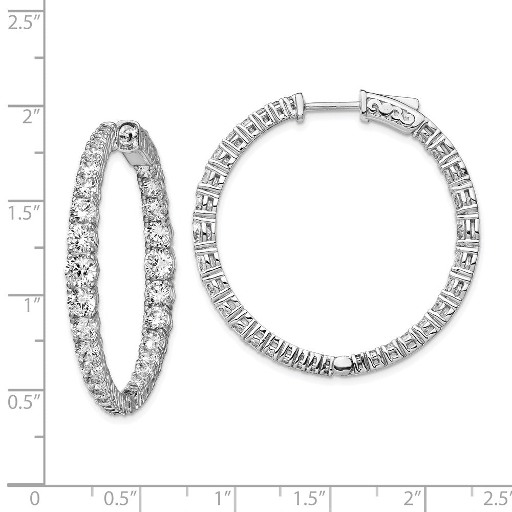 FJC Finejewelers 925 Sterling Silver Graduated CZ In and Out Round Hoop Earrings 1.5 Inches x 4.1 mm
