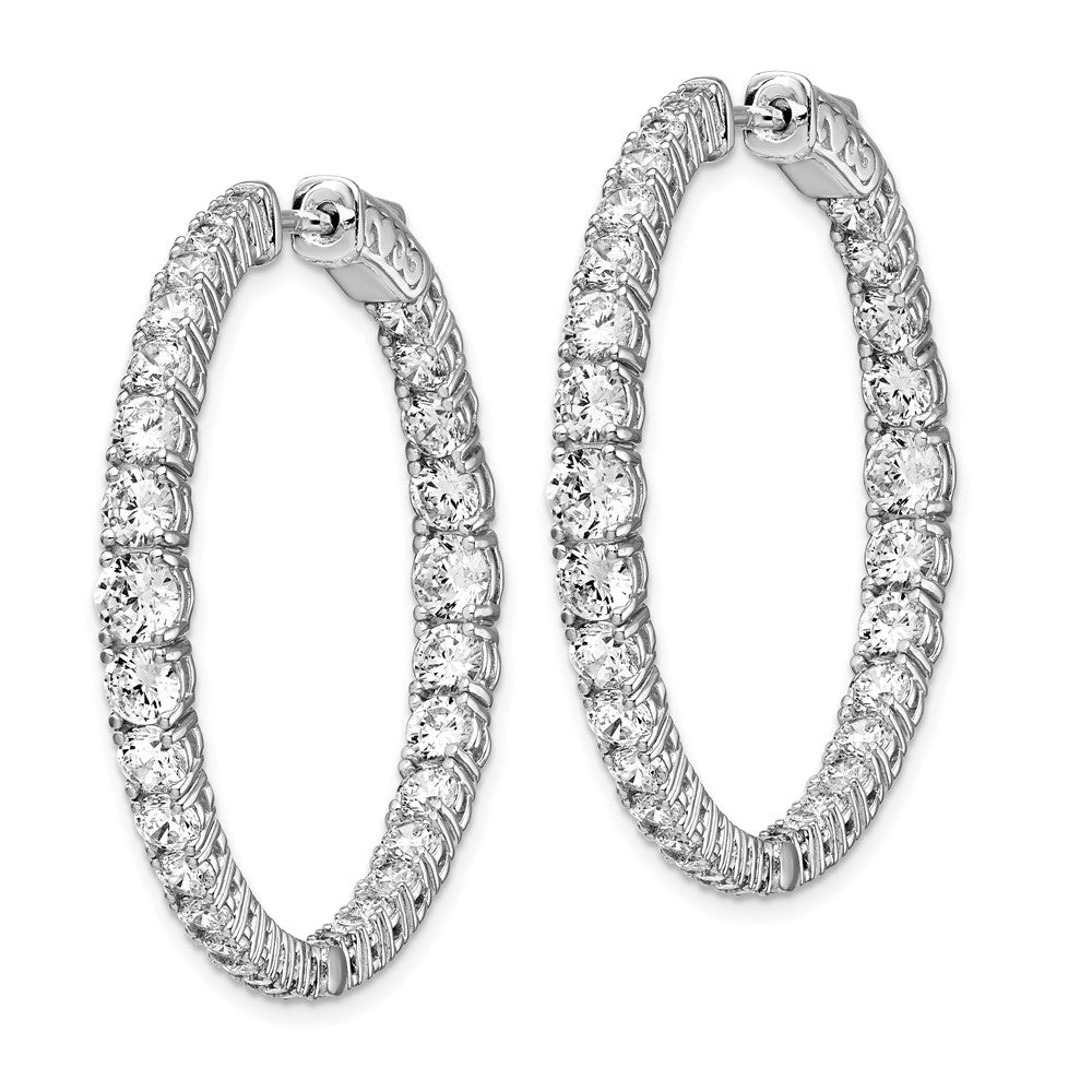 FJC Finejewelers 925 Sterling Silver Graduated CZ In and Out Round Hoop Earrings 1.5 Inches x 4.1 mm