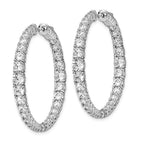 FJC Finejewelers 925 Sterling Silver Graduated CZ In and Out Round Hoop Earrings 1.5 Inches x 4.1 mm