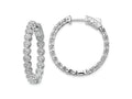 FJC Finejewelers 925 Sterling Silver CZ In and Out Heart Round Hoop Earrings 1.25 Inches x 3.6 mm