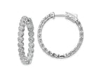 FJC Finejewelers 925 Sterling Silver CZ In and Out Heart Round Hoop Earrings 1.25 Inches x 3.6 mm