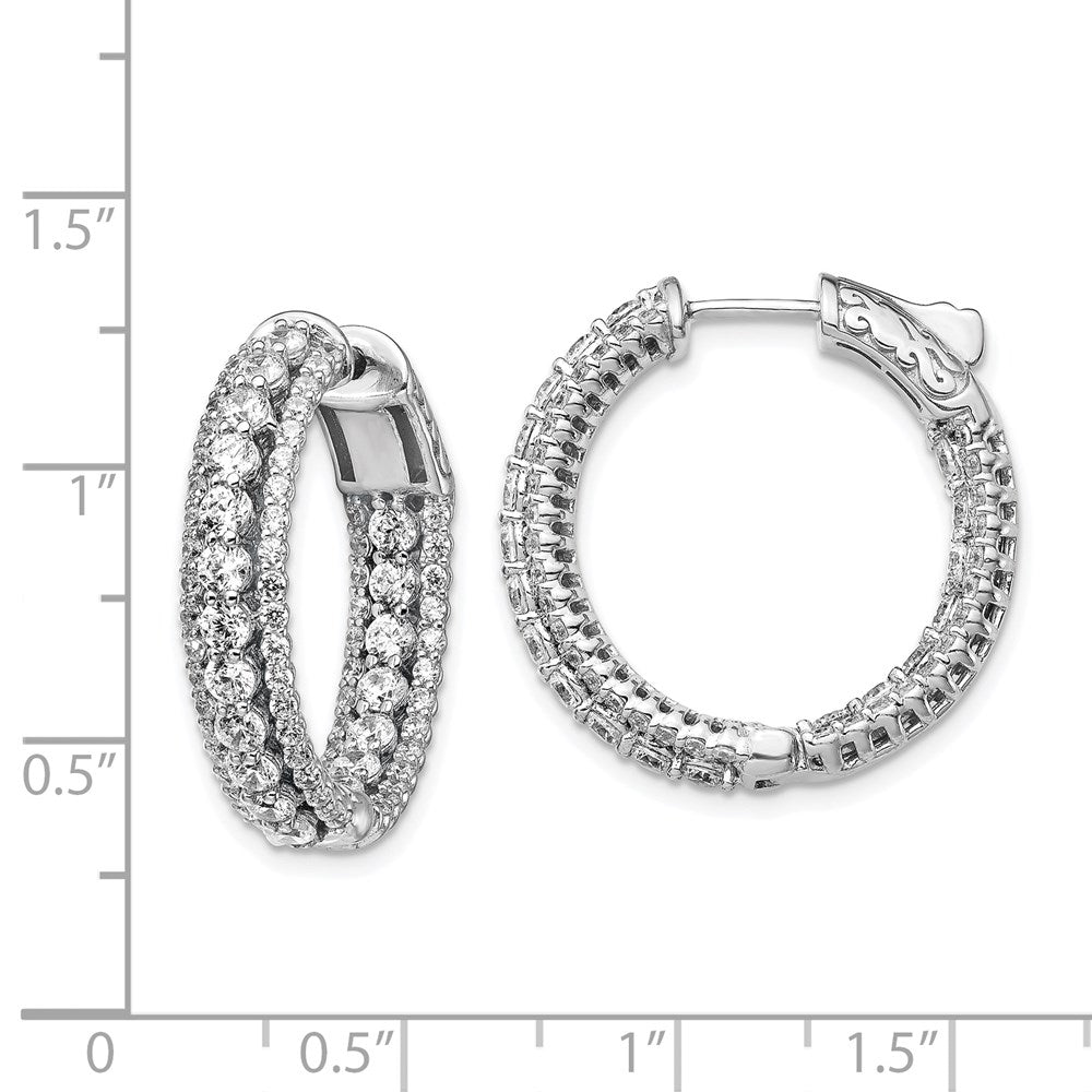 FJC Finejewelers 925 Sterling Silver Rhodium-plated CZ In and Out Round Hoop Earrings 0.75 Inches x 5 mm