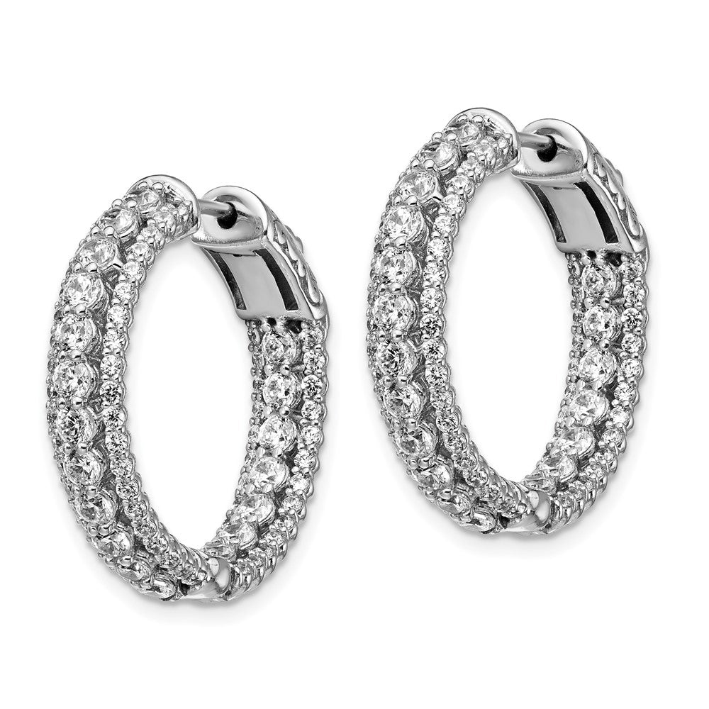 FJC Finejewelers 925 Sterling Silver Rhodium-plated CZ In and Out Round Hoop Earrings 0.75 Inches x 5 mm
