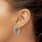 FJC Finejewelers 925 Sterling Silver Rhodium-plated CZ In and Out Round Hoop Earrings 0.75 Inches x 5 mm