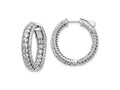 FJC Finejewelers 925 Sterling Silver Rhodium-plated CZ In and Out Round Hoop Earrings 0.75 Inches x 5 mm