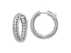 FJC Finejewelers 925 Sterling Silver Rhodium-plated CZ In and Out Round Hoop Earrings 0.75 Inches x 5 mm