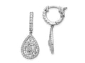 FJC Finejewelers 925 Sterling Silver CZ Hinged Hoop Dangle Earrings 1.25 Inches x 11 mm