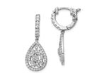 FJC Finejewelers 925 Sterling Silver CZ Hinged Hoop Dangle Earrings 1.25 Inches x 11 mm