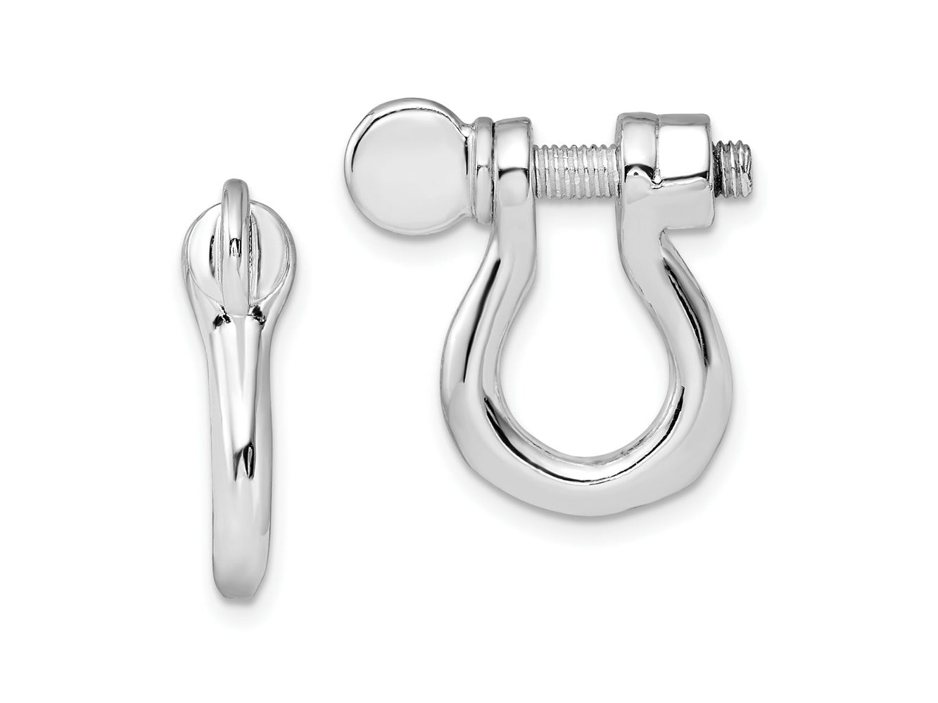 FJC Finejewelers 925 Sterling Silver Dangle Polished Large Shackle Link Screw Single Earring 20 x 15 mm