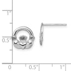 FJC Finejewelers 925 Sterling Silver Button Polished Claddagh Post Earrings 11 mm