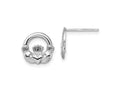 FJC Finejewelers 925 Sterling Silver Button Polished Claddagh Post Earrings 11 mm