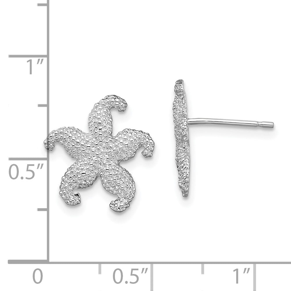FJC Finejewelers 925 Sterling Silver Button Polished Starfish Post Earrings 15 mm x 13 mm