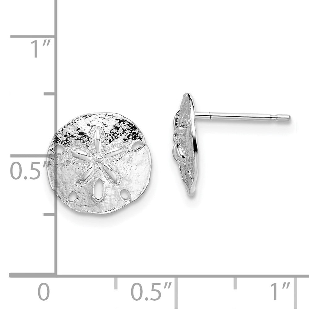 FJC Finejewelers 925 Sterling Silver Button Polished Sand Dollar Post Earrings 11 mm x 11 mm