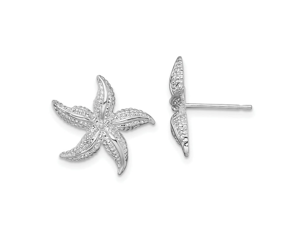 FJC Finejewelers 925 Sterling Silver Button Polished Small Starfish Post Earrings 17 mm x 17 mm