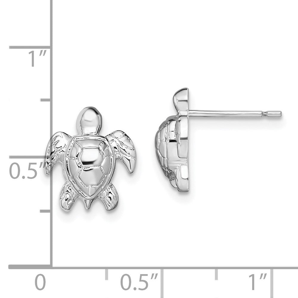 FJC Finejewelers 925 Sterling Silver Button Polished Mini Sea Turtle Post Earrings 13 mm x 11 mm