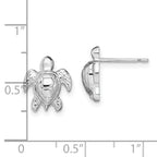 FJC Finejewelers 925 Sterling Silver Button Polished Mini Sea Turtle Post Earrings 13 mm x 11 mm