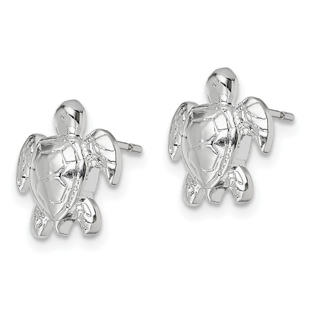 FJC Finejewelers 925 Sterling Silver Button Polished Mini Sea Turtle Post Earrings 13 mm x 11 mm